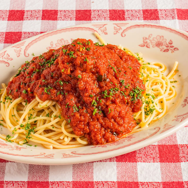 Spaghetti & "Midnight" Meatball or Italian Sausage.