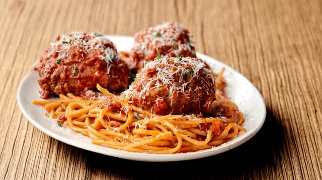 Spaghetti & "Midnight" Meatball or Italian Sausage.