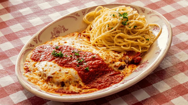 Chicken Or Eggplant Parmigiana.