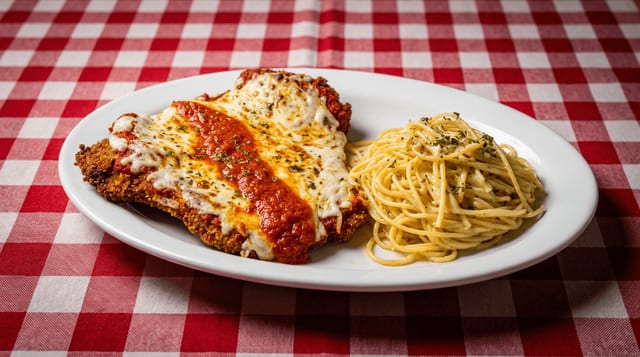 Kenny's Favorite "Bone In" Veal Parmigiana.